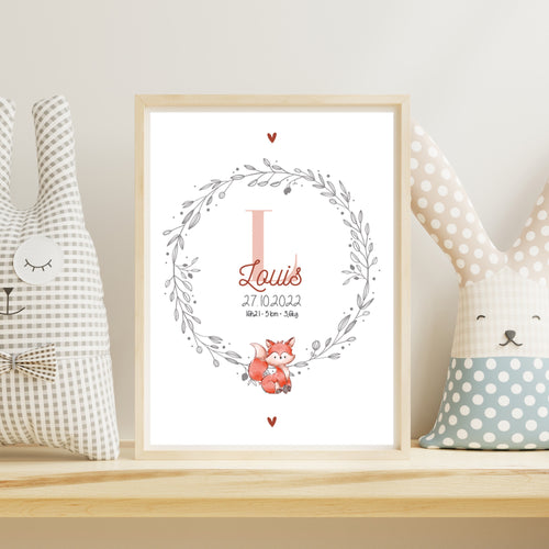 Affiche naissance personnalisable