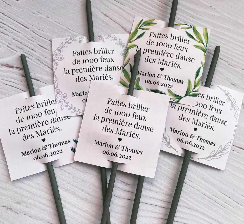 Etiquettes personnalisables cierges magiques - LOT de 10 - vendues sans cierge