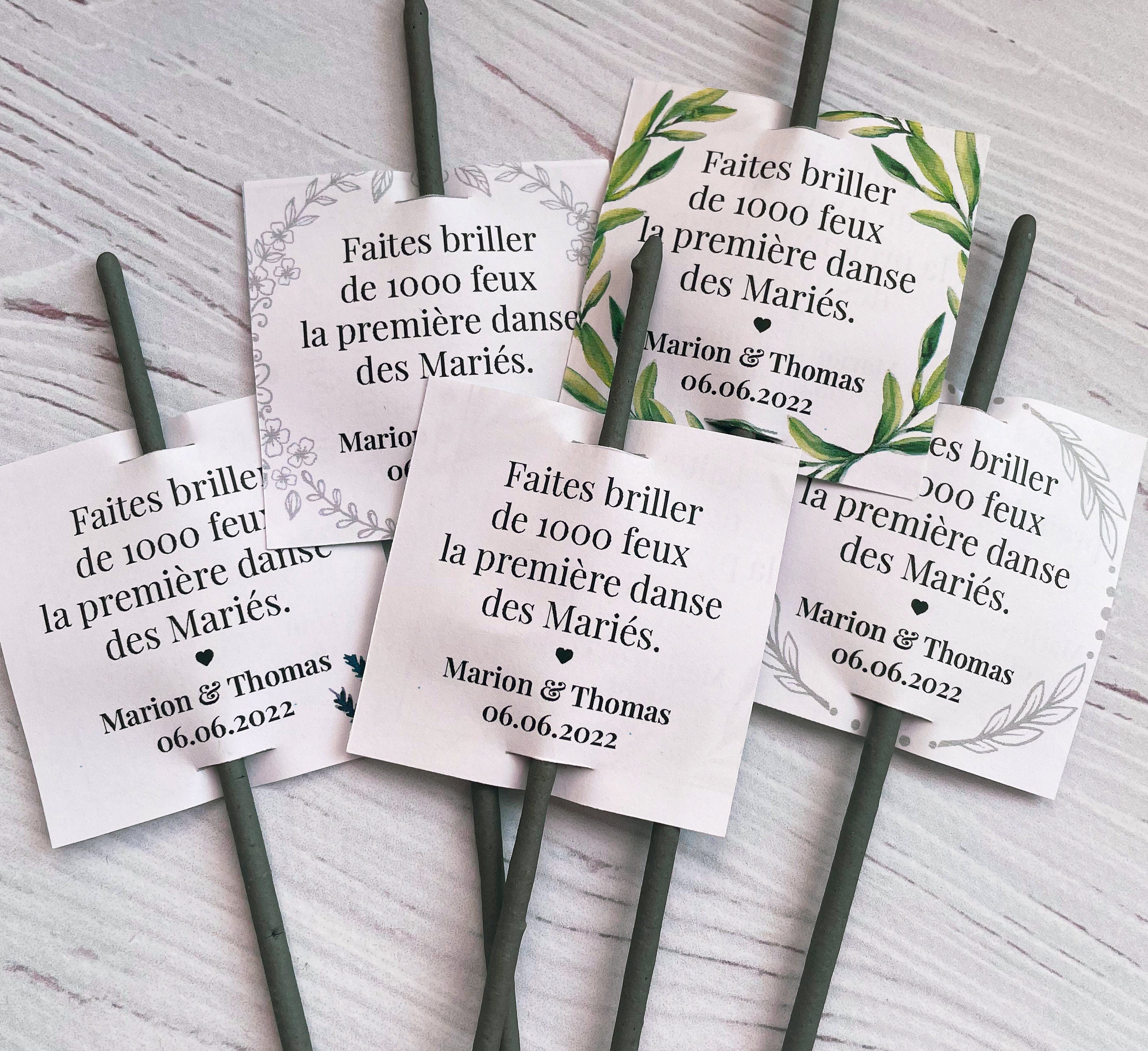 Etiquettes personnalisables cierges magiques - LOT de 10 - vendues sans cierge