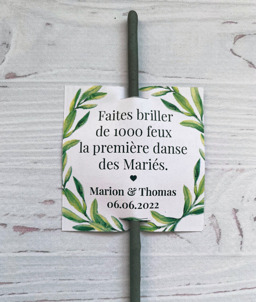 Etiquettes personnalisables cierges magiques - LOT de 10 - vendues sans cierge