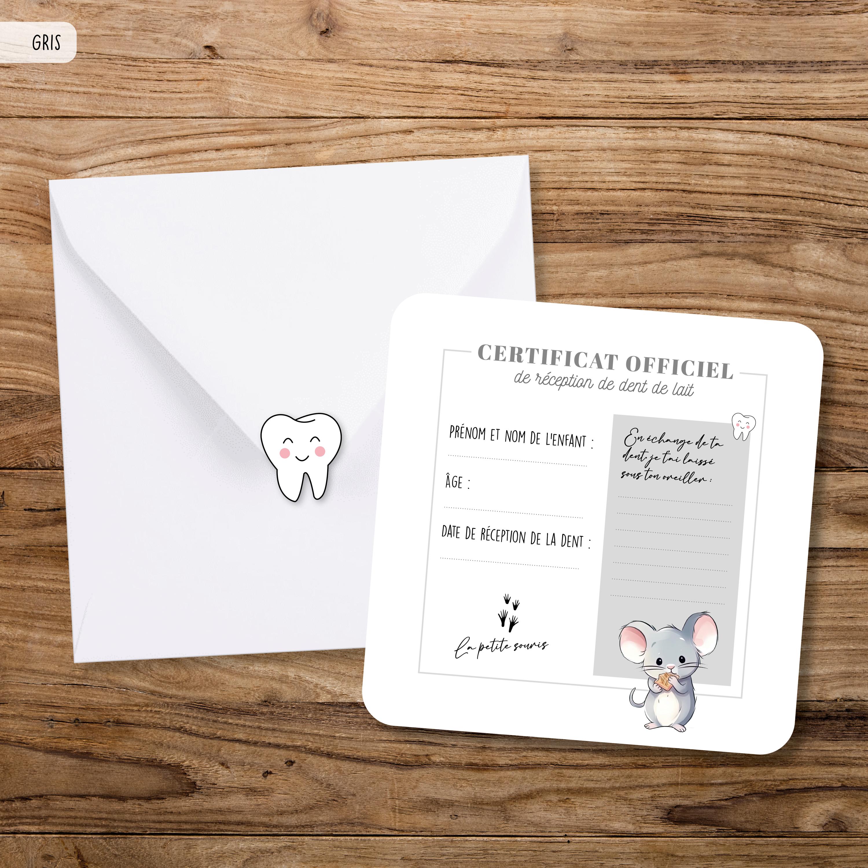 Certificat de la petit souris | Kit de la petite souris, dents tombées, dents sorties