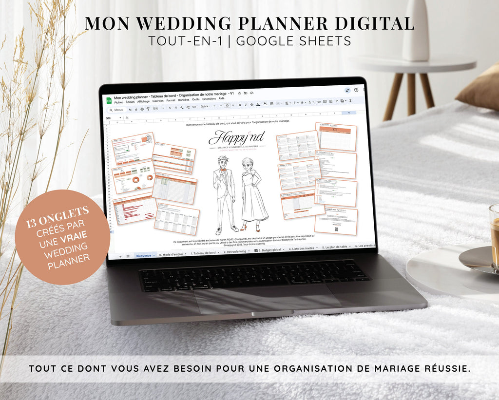 Organisateur de mariage digital – Mon wedding planner de poche sur Google Sheets
