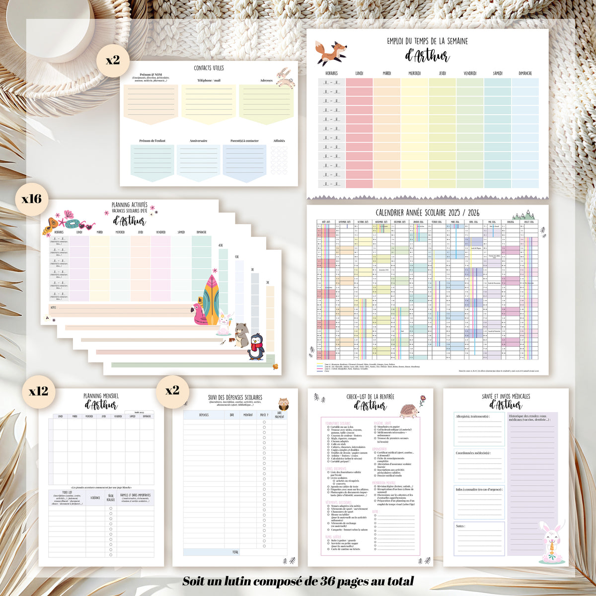 Le trieur magique des parents débordés | Mémo rentrée personnalisable | Kit rentrée | Organisation familiale | Format A5