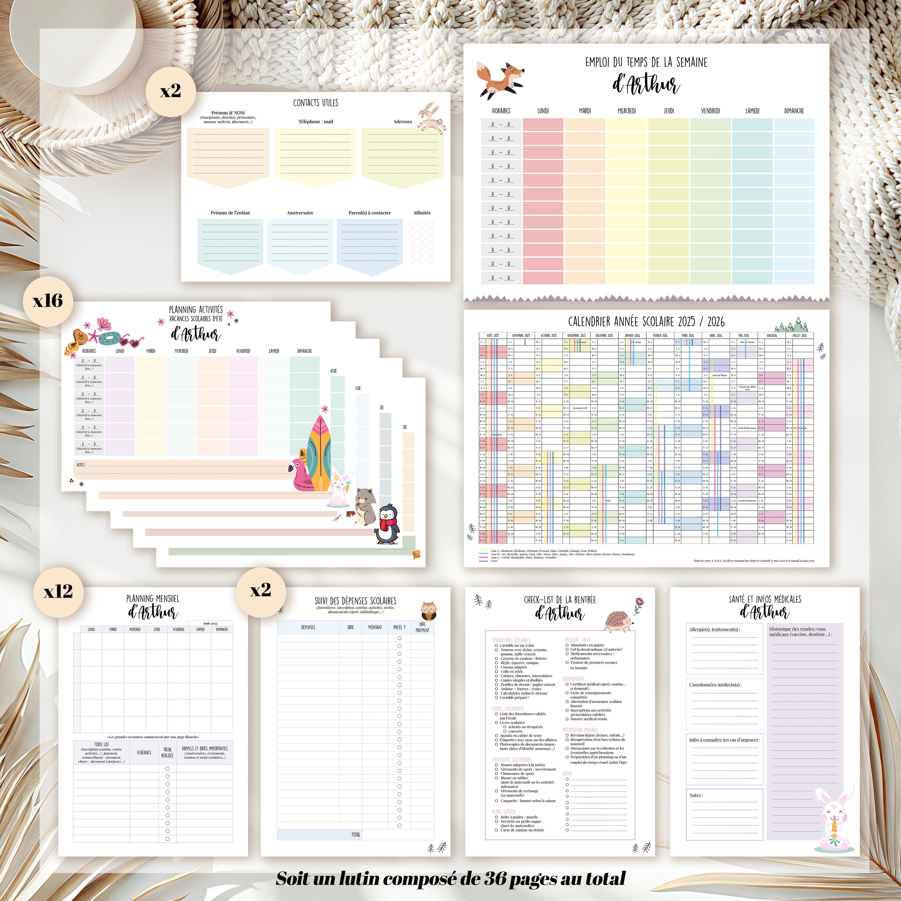 Le trieur magique des parents débordés | Mémo rentrée personnalisable | Kit rentrée | Organisation familiale | Format A5