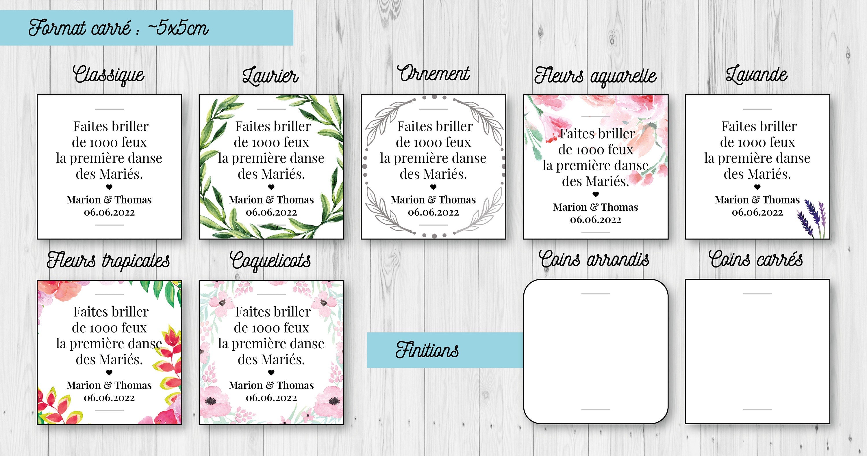 Etiquettes personnalisables cierges magiques - LOT de 10 - vendues sans cierge