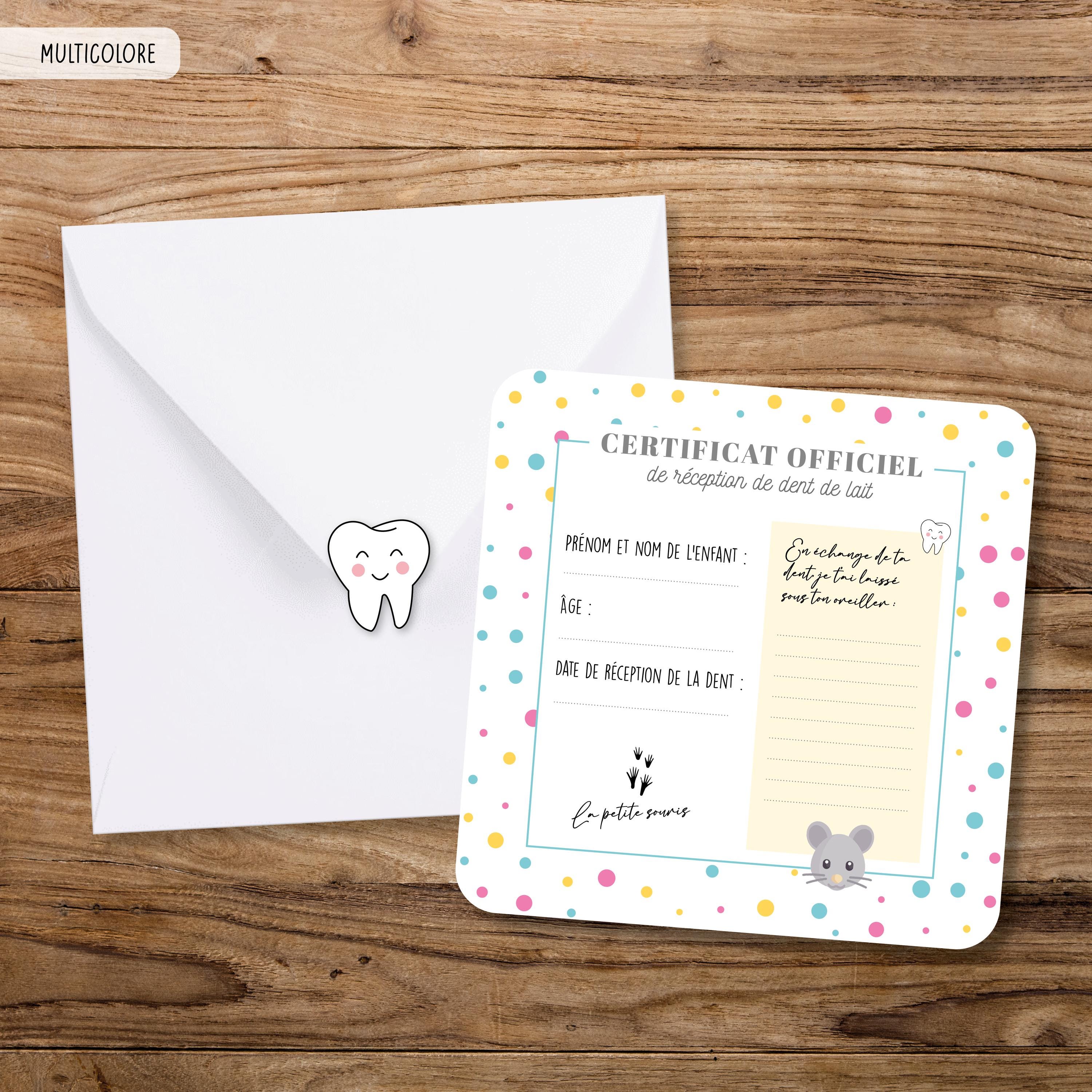 Certificat de la petit souris | Kit de la petite souris, dents tombées, dents sorties
