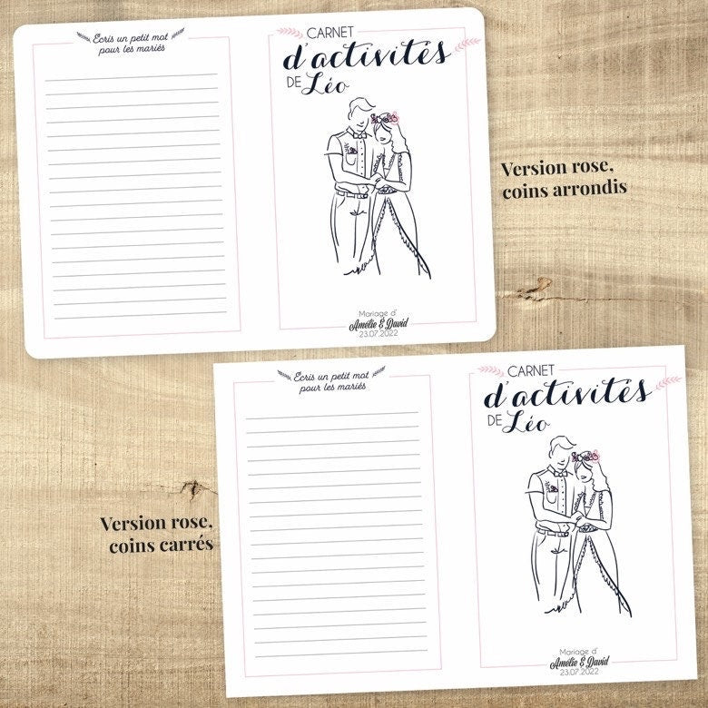 Cahier de coloriage et jeux mariage enfant – kit avec crayons