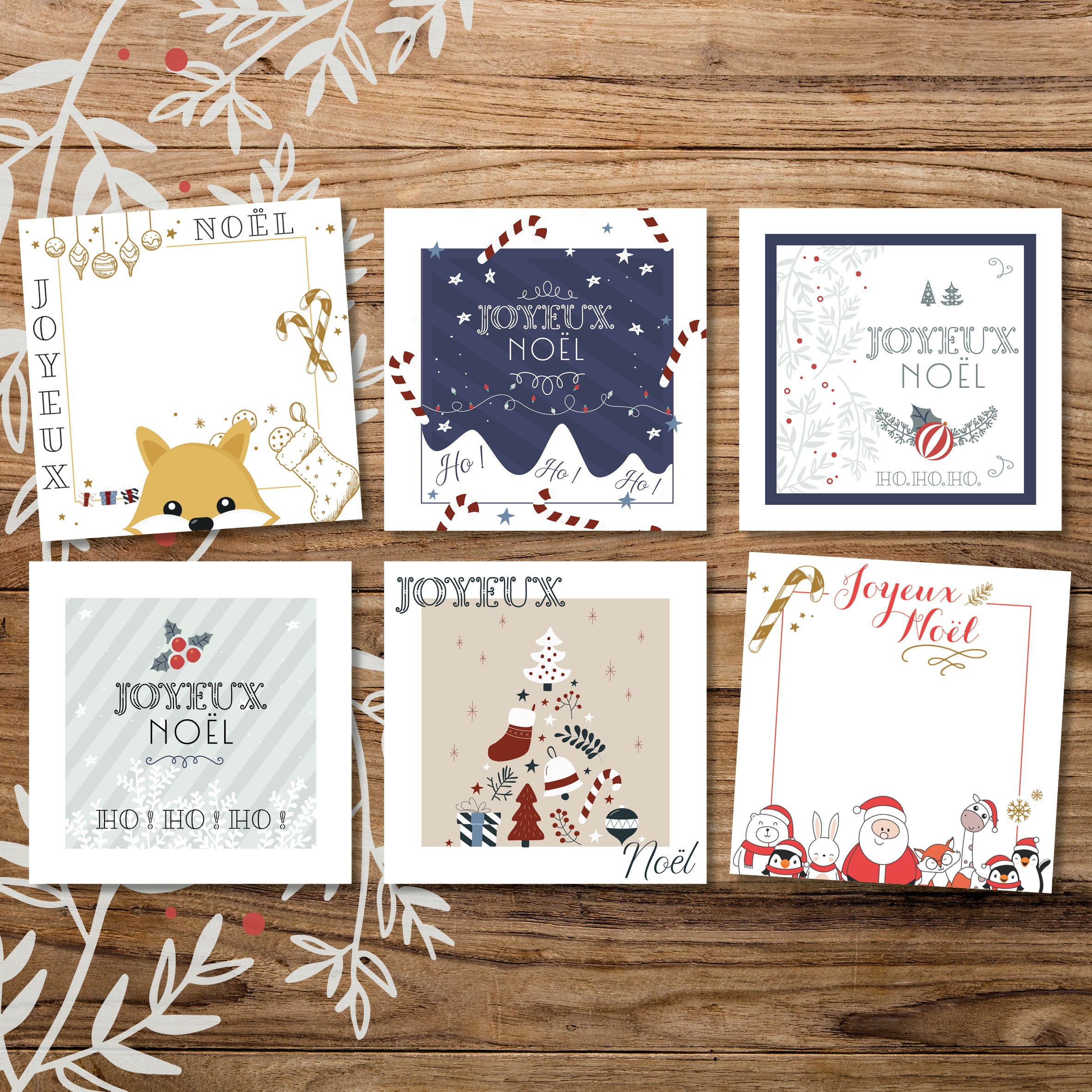 Carte cadeau de noël pour message, avec enveloppe et sticker de fermeture