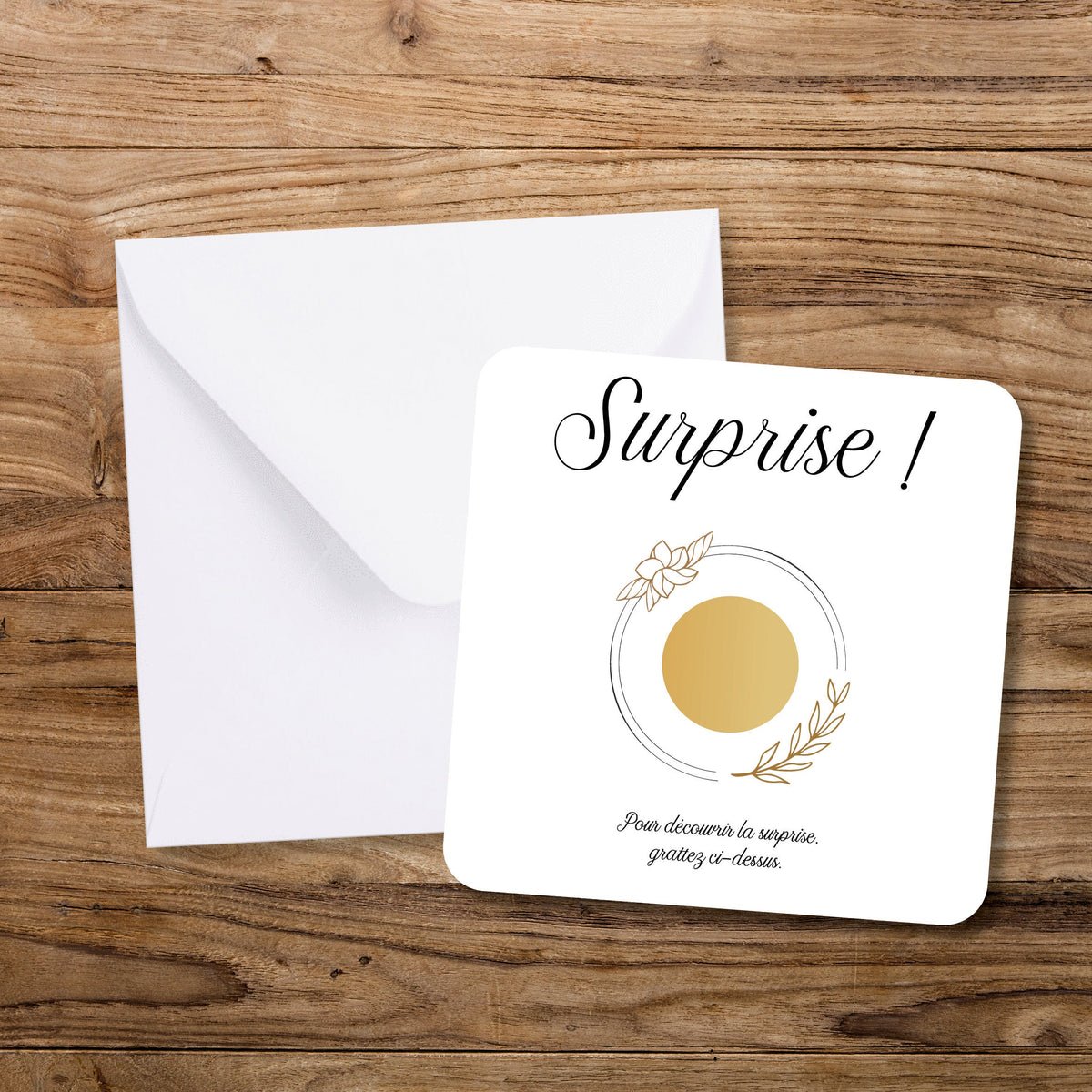 Carte à Gratter personnalisable avec enveloppe