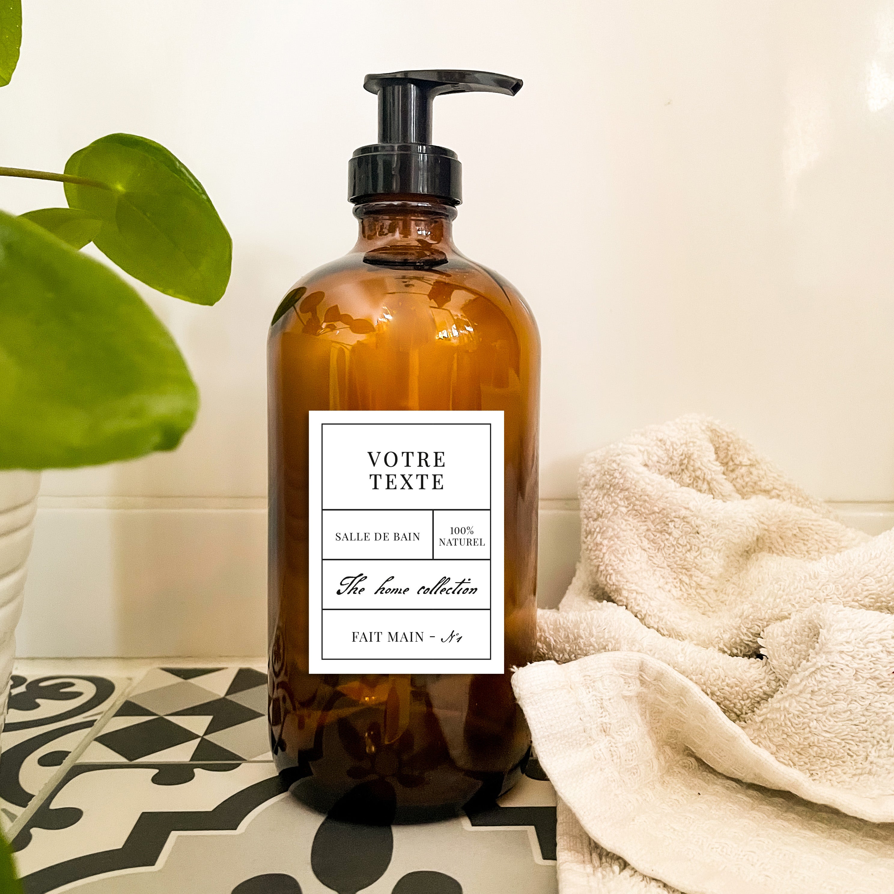 Flacons en verre ambré personnalisés – Design vintage, éco-responsable & pratique - 500ml