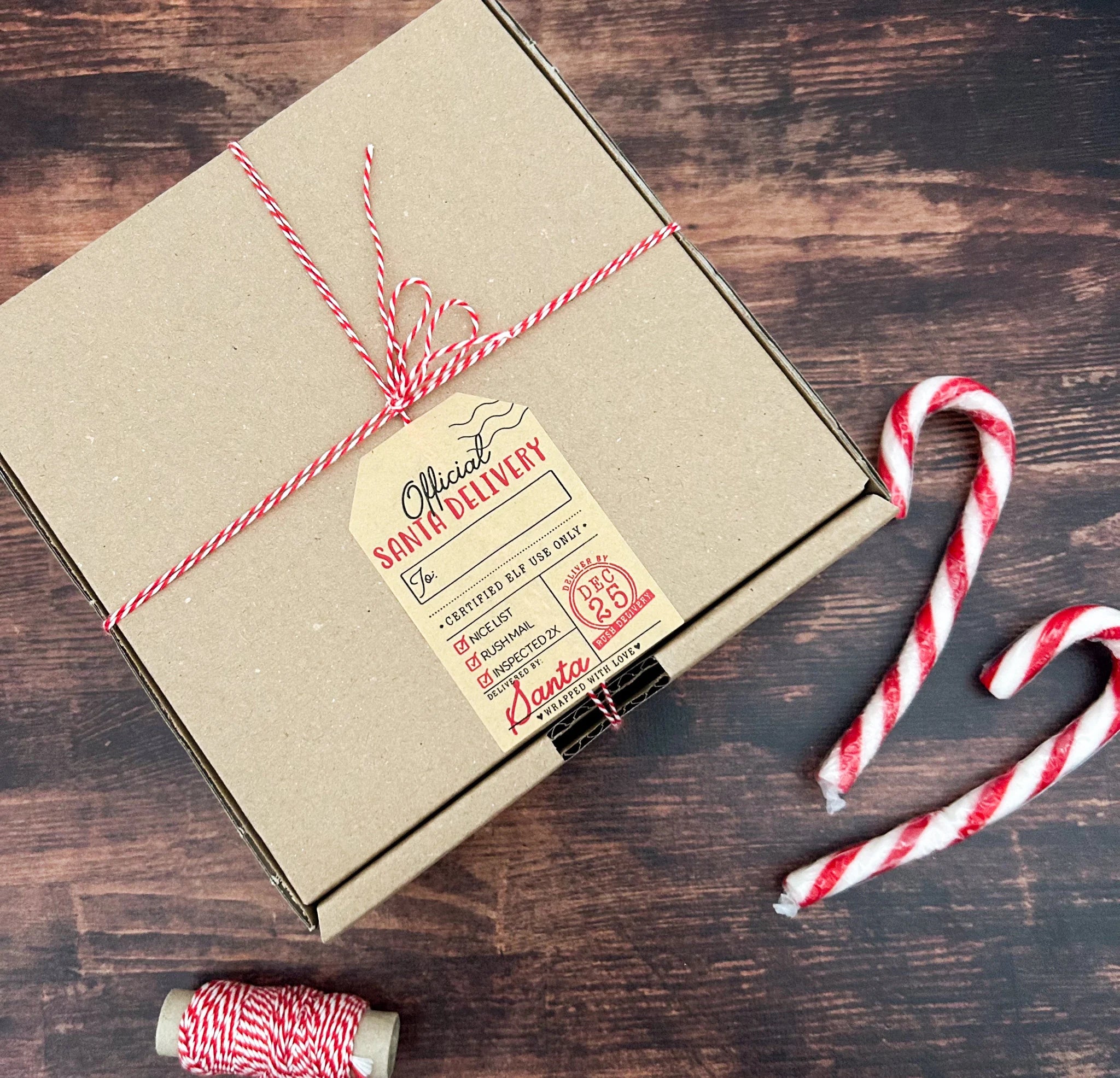 Lot de 6 étiquettes de Noël à attacher aux paquets cadeaux