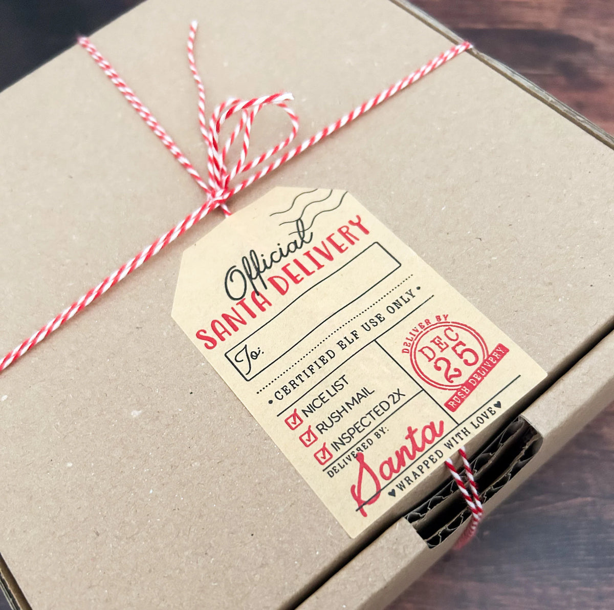 Lot de 6 étiquettes de Noël à attacher aux paquets cadeaux