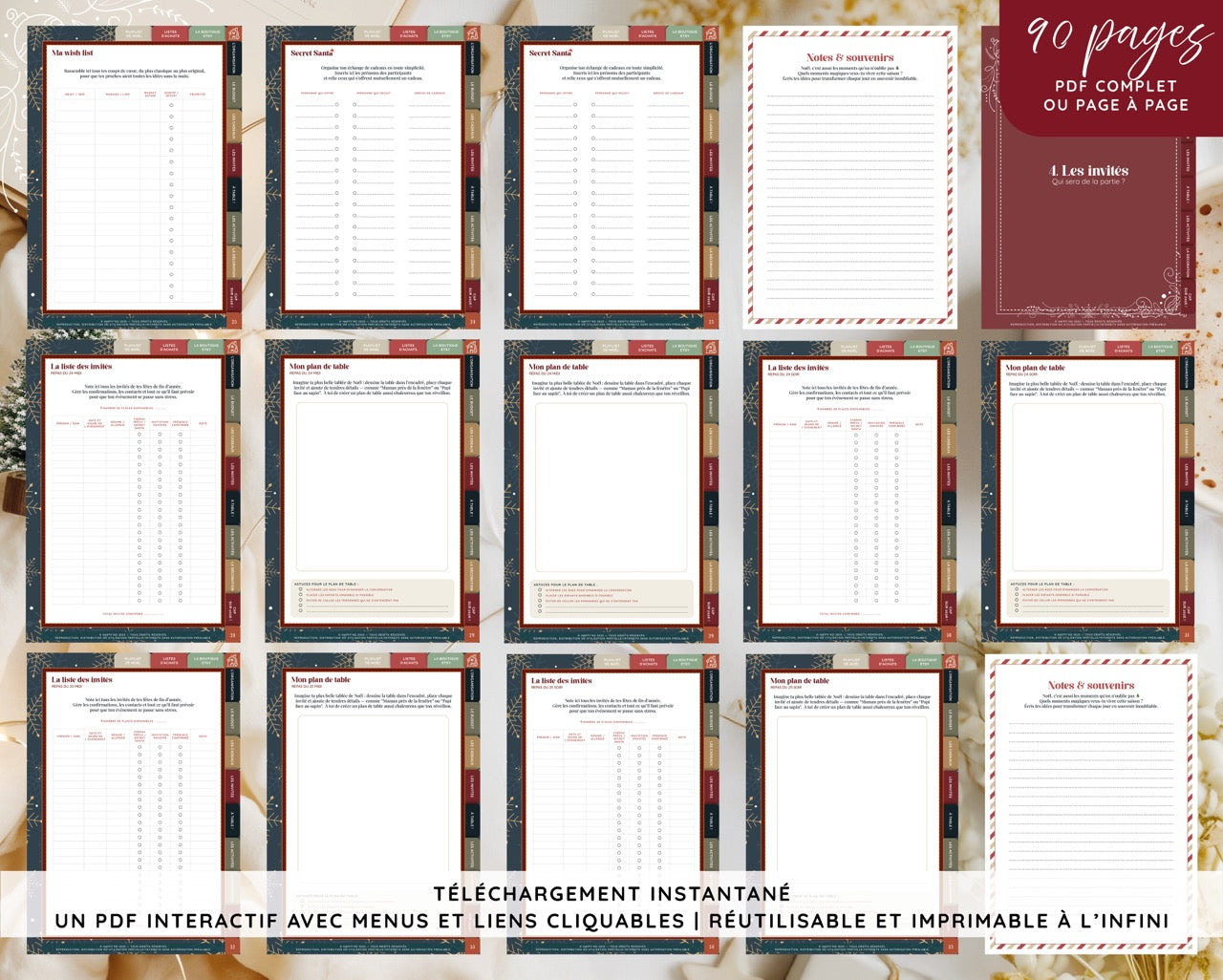 Mon Christmas Planner | PDF intéractif, à remplir ou à imprimer | L'indispensable pour un Noël magique et organisé !