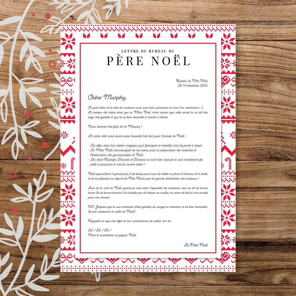 Lettre du Père Noël personnalisée - En direct du Pôle Nord