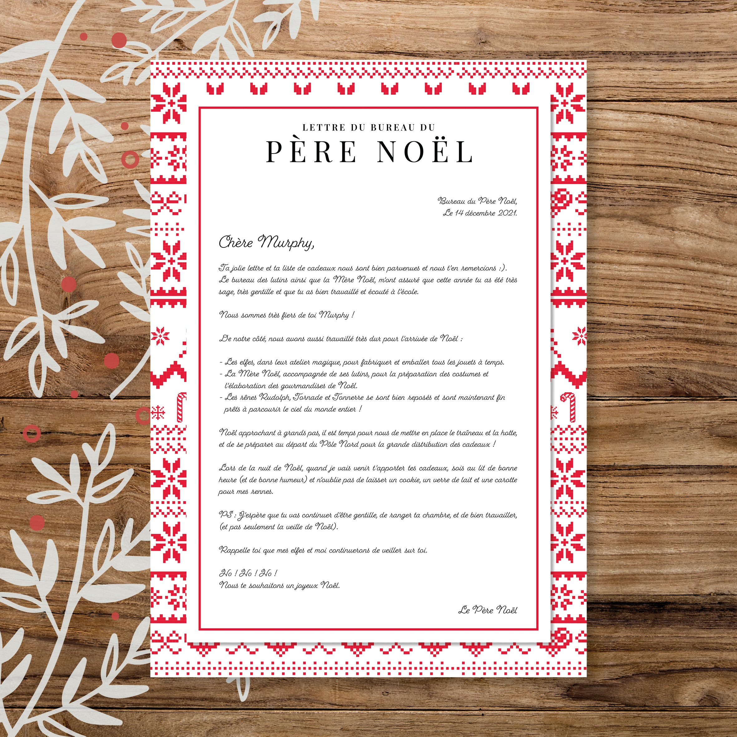 Lettre du Père Noël personnalisée - En direct du Pôle Nord